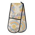 thumbnail image 1 of Yayeee Double Oven Mitt Kitchen Heat Resistant Baking 35" x7" Quilted Glove, Purple Rainbow Clouds, 1 of 6