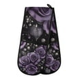 thumbnail image 1 of Yayeee Double Oven Mitt Kitchen Heat Resistant Baking 35" x7" Quilted Glove, Purple Roses, 1 of 6
