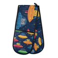 thumbnail image 1 of Yayeee Double Oven Mitt Kitchen Heat Resistant Baking 35" x7" Quilted Glove, Rainbow Space Cat, 1 of 6