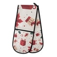 thumbnail image 1 of Yayeee Double Oven Mitt Kitchen Heat Resistant Baking 35" x7" Quilted Glove, Red Christmas Gift Pattern, 1 of 6