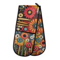 thumbnail image 1 of Yayeee Double Oven Mitt Kitchen Heat Resistant Baking 35" x7" Quilted Glove, Red Colorful Flowers with Dots, 1 of 6