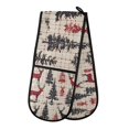 thumbnail image 1 of Yayeee Double Oven Mitt Kitchen Heat Resistant Baking 35" x7" Quilted Glove, Red Deer, 1 of 6