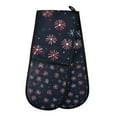 thumbnail image 1 of Yayeee Double Oven Mitt Kitchen Heat Resistant Baking 35" x7" Quilted Glove, Red Fireworks Pattern, 1 of 6