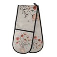 thumbnail image 1 of Yayeee Double Oven Mitt Kitchen Heat Resistant Baking 35" x7" Quilted Glove, Red Flower, 1 of 6