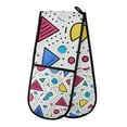 thumbnail image 1 of Yayeee Double Oven Mitt Kitchen Heat Resistant Baking 35" x7" Quilted Glove, Red Retro Pattern, 1 of 6