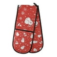 thumbnail image 1 of Yayeee Double Oven Mitt Kitchen Heat Resistant Baking 35" x7" Quilted Glove, Red Snowman, 1 of 6