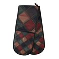 thumbnail image 1 of Yayeee Double Oven Mitt Kitchen Heat Resistant Baking 35" x7" Quilted Glove, Red Tartan Pattern, 1 of 6