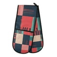 thumbnail image 1 of Yayeee Double Oven Mitt Kitchen Heat Resistant Baking 35" x7" Quilted Glove, Red Teal Plaid, 1 of 6