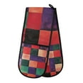 thumbnail image 1 of Yayeee Double Oven Mitt Kitchen Heat Resistant Baking 35" x7" Quilted Glove, Red and Purple Plaid Pattern, 1 of 6
