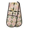 thumbnail image 1 of Yayeee Double Oven Mitt Kitchen Heat Resistant Baking 35" x7" Quilted Glove, Retro Black Stars, 1 of 6