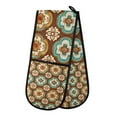 thumbnail image 1 of Yayeee Double Oven Mitt Kitchen Heat Resistant Baking 35" x7" Quilted Glove, Retro Blossom Flower, 1 of 6