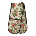 thumbnail image 1 of Yayeee Double Oven Mitt Kitchen Heat Resistant Baking 35" x7" Quilted Glove, Retro Christmas Holly, 1 of 6