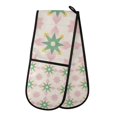 thumbnail image 1 of Yayeee Double Oven Mitt Kitchen Heat Resistant Baking 35" x7" Quilted Glove, Retro Green Stars, 1 of 6