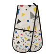 thumbnail image 1 of Yayeee Double Oven Mitt Kitchen Heat Resistant Baking 35" x7" Quilted Glove, Retro Triangles, 1 of 6