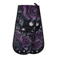 thumbnail image 1 of Yayeee Double Oven Mitt Kitchen Heat Resistant Baking 35" x7" Quilted Glove, Roses and Pearls, 1 of 6