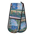 thumbnail image 1 of Yayeee Double Oven Mitt Kitchen Heat Resistant Baking 35" x7" Quilted Glove, Sea Window, 1 of 6
