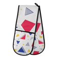 thumbnail image 1 of Yayeee Double Oven Mitt Kitchen Heat Resistant Baking 35" x7" Quilted Glove, Simple Triangles, 1 of 6