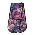 thumbnail image 1 of Yayeee Double Oven Mitt Kitchen Heat Resistant Baking 35" x7" Quilted Glove, Soft Pinks Flowers, 1 of 6