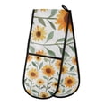 thumbnail image 1 of Yayeee Double Oven Mitt Kitchen Heat Resistant Baking 35" x7" Quilted Glove, Sunflowers and Leaves Pattern, 1 of 6
