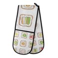 thumbnail image 1 of Yayeee Double Oven Mitt Kitchen Heat Resistant Baking 35" x7" Quilted Glove, Toasts Pattern, 1 of 6