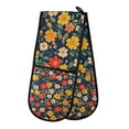 thumbnail image 1 of Yayeee Double Oven Mitt Kitchen Heat Resistant Baking 35" x7" Quilted Glove, Vibrant Flowers, 1 of 6