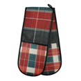 thumbnail image 1 of Yayeee Double Oven Mitt Kitchen Heat Resistant Baking 35" x7" Quilted Glove, Vibrant Red Tartan Pattern, 1 of 6