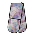 thumbnail image 1 of Yayeee Double Oven Mitt Kitchen Heat Resistant Baking 35" x7" Quilted Glove, Watercolor Marble Pattern, 1 of 6