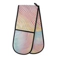 thumbnail image 1 of Yayeee Double Oven Mitt Kitchen Heat Resistant Baking 35" x7" Quilted Glove, Wavy Striped, 1 of 6