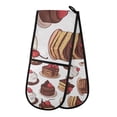 thumbnail image 1 of Yayeee Double Oven Mitt Kitchen Heat Resistant Baking 35" x7" Quilted Glove, White Chocolate Cakes, 1 of 6