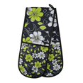 thumbnail image 1 of Yayeee Double Oven Mitt Kitchen Heat Resistant Baking 35" x7" Quilted Glove, White Flower Pattern, 1 of 6