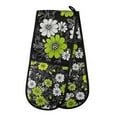 thumbnail image 1 of Yayeee Double Oven Mitt Kitchen Heat Resistant Baking 35" x7" Quilted Glove, White Flower Pattern, 1 of 6