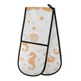 thumbnail image 1 of Yayeee Double Oven Mitt Kitchen Heat Resistant Baking 35" x7" Quilted Glove, White Seahorse, 1 of 6