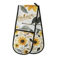 thumbnail image 1 of Yayeee Double Oven Mitt Kitchen Heat Resistant Baking 35" x7" Quilted Glove, White Watercolor Sunflowers, 1 of 6