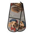 thumbnail image 1 of Yayeee Double Oven Mitt Kitchen Heat Resistant Baking 35" x7" Quilted Glove, Yellow Dog Artist, 1 of 6