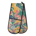 thumbnail image 1 of Yayeee Double Oven Mitt Kitchen Heat Resistant Baking 35" x7" Quilted Glove, Yellow Floral Wave, 1 of 6