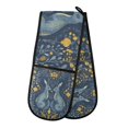 thumbnail image 1 of Yayeee Double Oven Mitt Kitchen Heat Resistant Baking 35" x7" Quilted Glove, Yellow Forest Pattern, 1 of 6