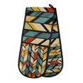 thumbnail image 1 of Yayeee Double Oven Mitt Kitchen Heat Resistant Baking 35" x7" Quilted Glove, Yellow Geometric, 1 of 6