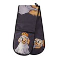thumbnail image 1 of Yayeee Double Oven Mitt Kitchen Heat Resistant Baking 35" x7" Quilted Glove, Yellow Halloween Dog, 1 of 6