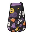 thumbnail image 1 of Yayeee Double Oven Mitt Kitchen Heat Resistant Baking 35" x7" Quilted Glove, Yellow Halloween Ghosts, 1 of 6