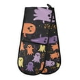 thumbnail image 1 of Yayeee Double Oven Mitt Kitchen Heat Resistant Baking 35" x7" Quilted Glove, Yellow Halloween Ghosts, 1 of 6