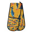 thumbnail image 1 of Yayeee Double Oven Mitt Kitchen Heat Resistant Baking 35" x7" Quilted Glove, Yellow Sardines Pattern, 1 of 6