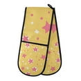 thumbnail image 1 of Yayeee Double Oven Mitt Kitchen Heat Resistant Baking 35" x7" Quilted Glove, Yellow Stars, 1 of 6