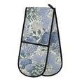 thumbnail image 1 of Yayeee Double Oven Mitt Kitchen Heat Resistant Baking 35" x7" Quilted Cotton Glove, Blue Hydrangeas Pattern, 1 of 6