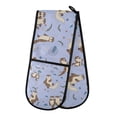 thumbnail image 1 of Yayeee Double Oven Mitt Kitchen Heat Resistant Baking 35" x7" Quilted Cotton Glove, Cartoon Otters Pattern, 1 of 6