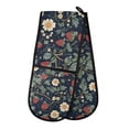 thumbnail image 1 of Yayeee Double Oven Mitt Kitchen Heat Resistant Baking 35" x7" Quilted Cotton Glove, Floral Raspberry Pattern, 1 of 6