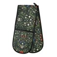 thumbnail image 1 of Yayeee Double Oven Mitt Kitchen Heat Resistant Baking 35" x7" Quilted Cotton Glove, Green Flowers Pattern, 1 of 6