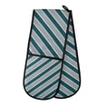 thumbnail image 1 of Yayeee Double Oven Mitt Kitchen Heat Resistant Baking 35" x7" Quilted Cotton Glove, Green Stripes Pattern, 1 of 6