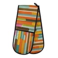 thumbnail image 1 of Yayeee Double Oven Mitt Kitchen Heat Resistant Baking 35" x7" Quilted Cotton Glove, Retro Abstract Pattern, 1 of 6