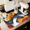 thumbnail image 1 of Yayeee Dish Drying Mat for Kitchen Counter 18" x 24" Microfiber Super Absorbent Coffee Decorative Pad, Abstract Wavy, 1 of 9