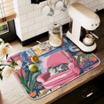thumbnail image 1 of Yayeee Dish Drying Mat for Kitchen Counter 18" x 24" Microfiber Super Absorbent Coffee Decorative Pad, Art Cat, 1 of 9